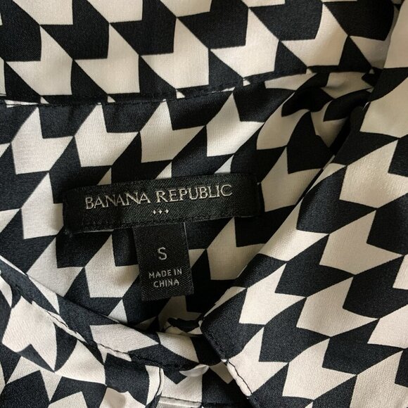 Banana Republic Houndstooth Shirt Dress Mod Retro Workwear Chic Small - Picture 5 of 6